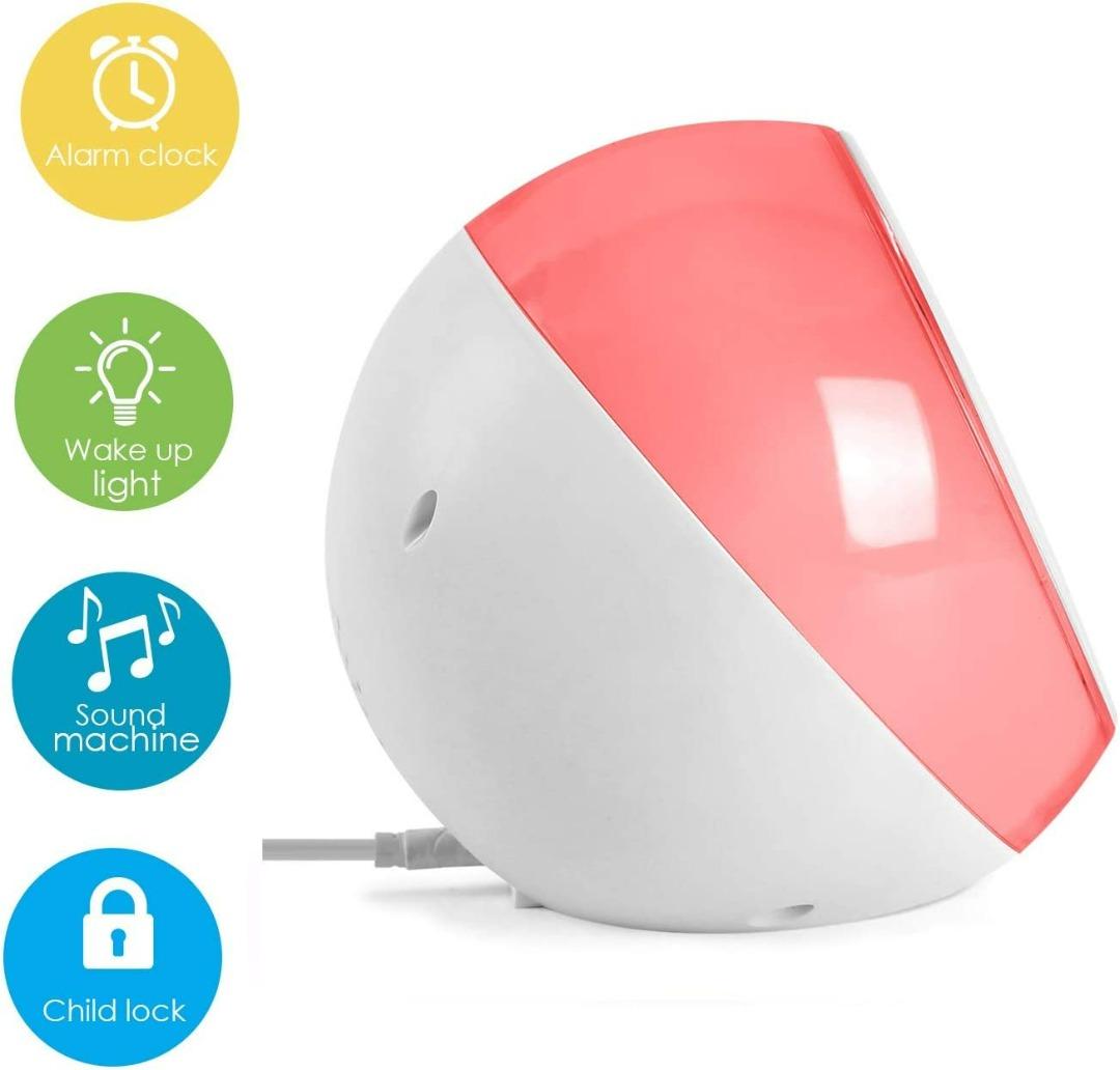 1038) I.CODE Sun & Moon Rise Kids Alarm Clock, Children's Sleep Trainer ,Sleep Sound Machine