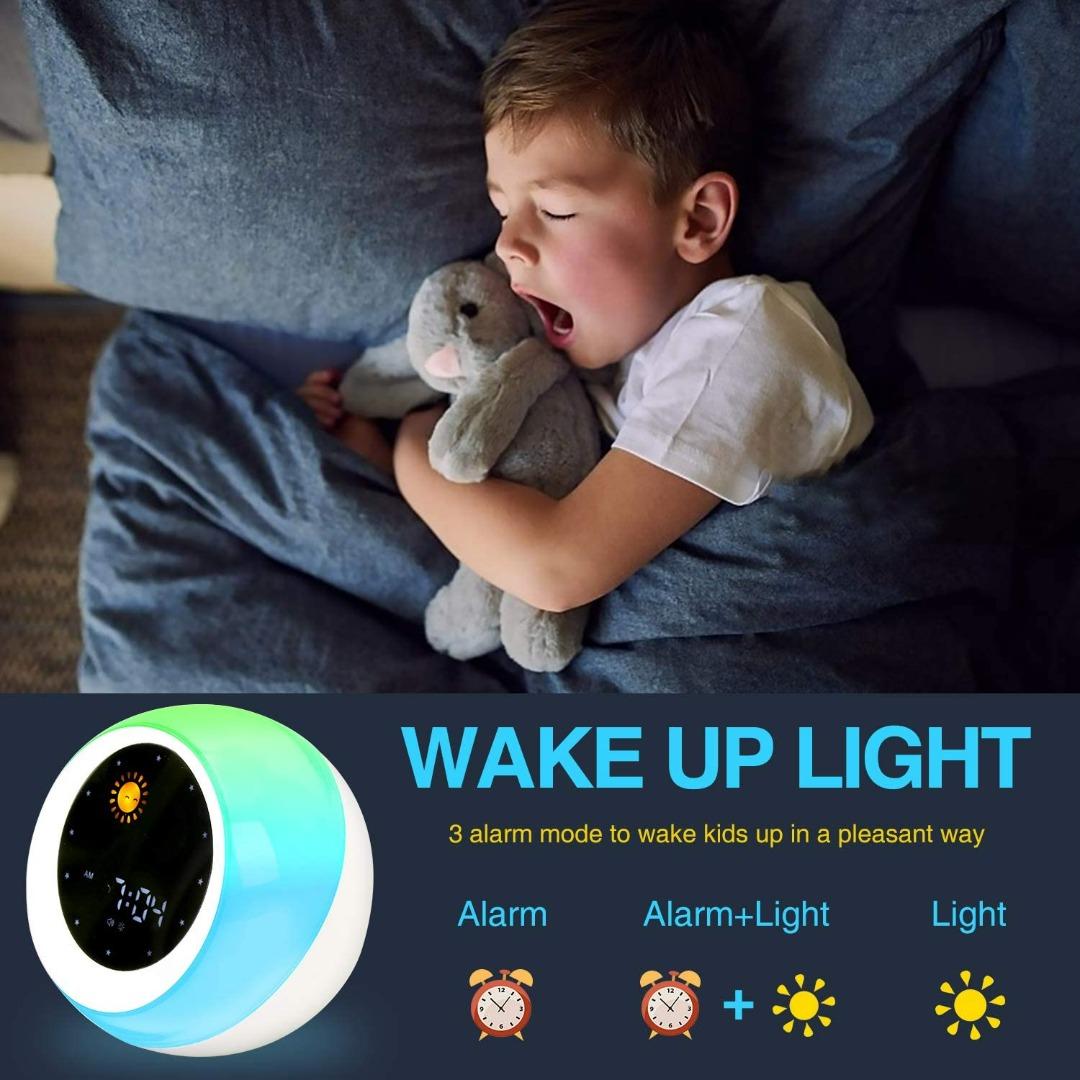 1038) I.CODE Sun & Moon Rise Kids Alarm Clock, Children's Sleep Trainer ,Sleep Sound Machine