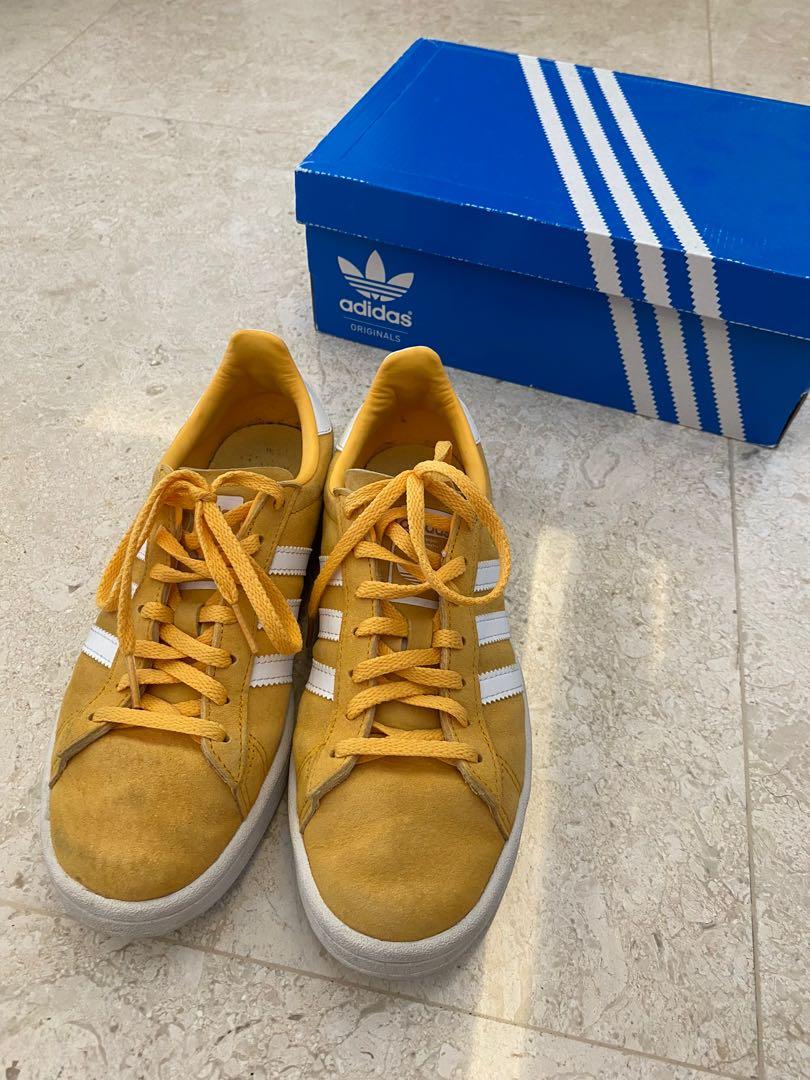 Adidas yellow sale campus trainers