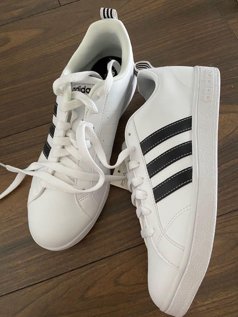White adidas with black stripes new arrivals on one side