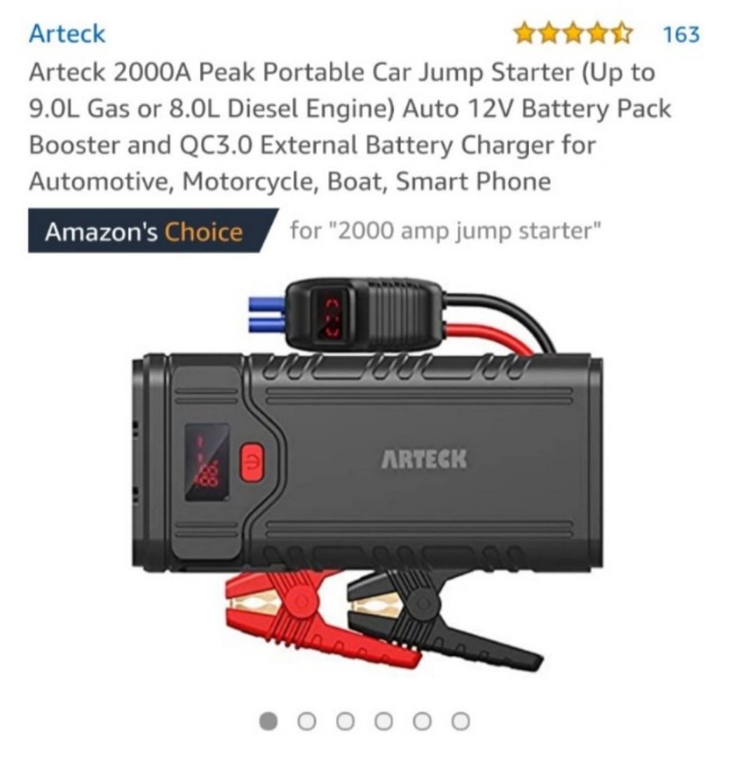 Arteck Js18 car jump starter, Car Accessories, Electronics & Lights on