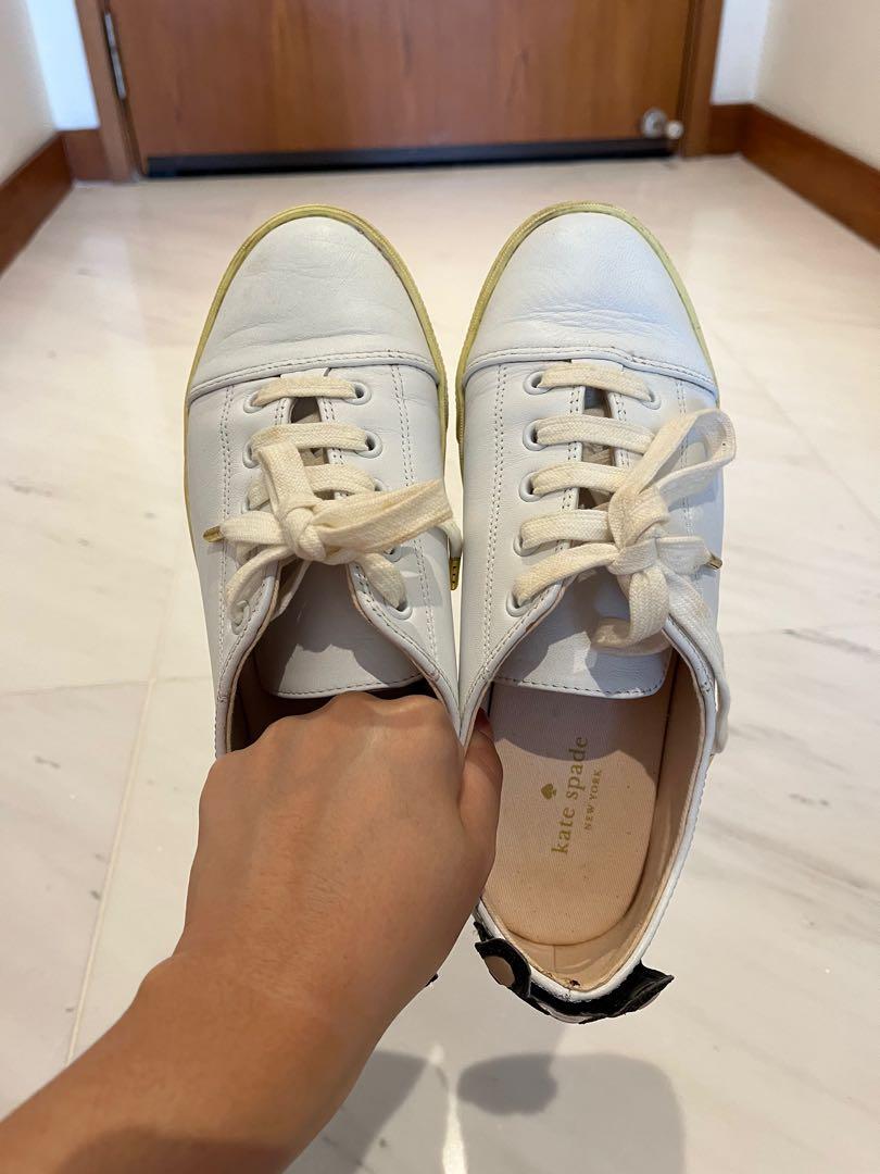 Authentic Kate Spade Boston Terrier Leather Sneakers