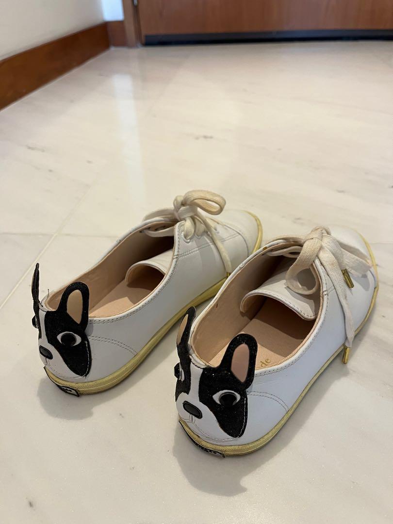 Authentic Kate Spade Boston Terrier Leather Sneakers