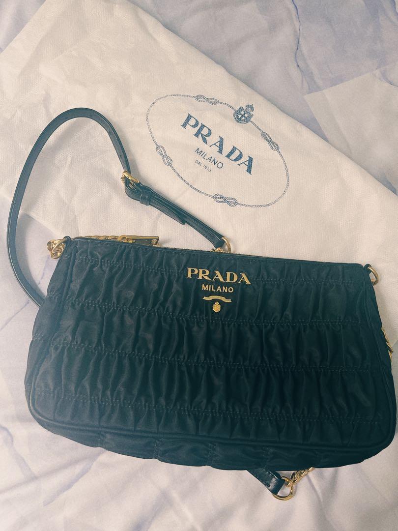 Authentic Prada 1BH152 Tessuto Gaufre Sling Bag (Black), Luxury, Bags &  Wallets on Carousell