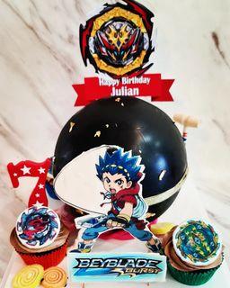 EDIBLE Beyblade Personalized 7.5in Circle Wafer Cake Topper Image  Decoration | eBay