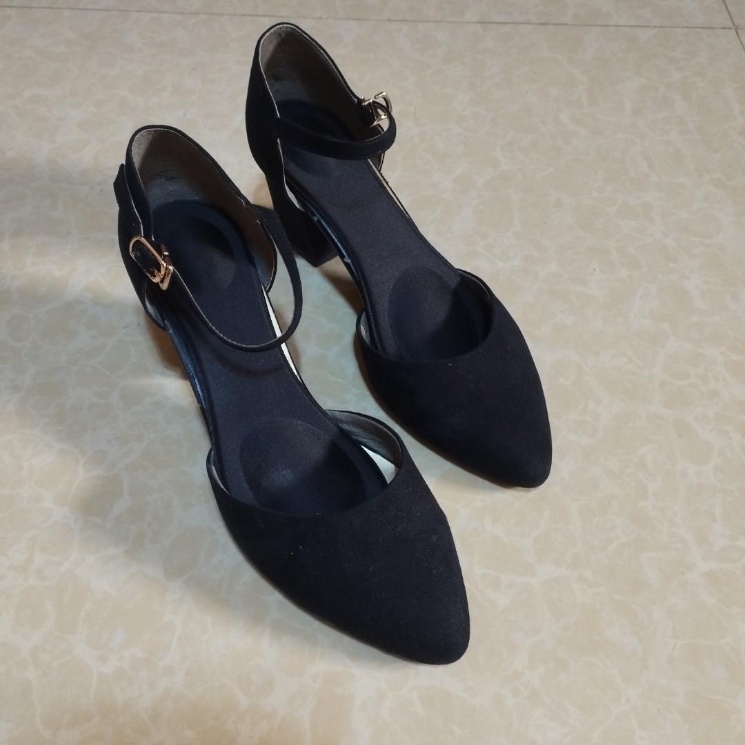 Black Closed Toe Block Heels 2 inches Women s Fashion Footwear