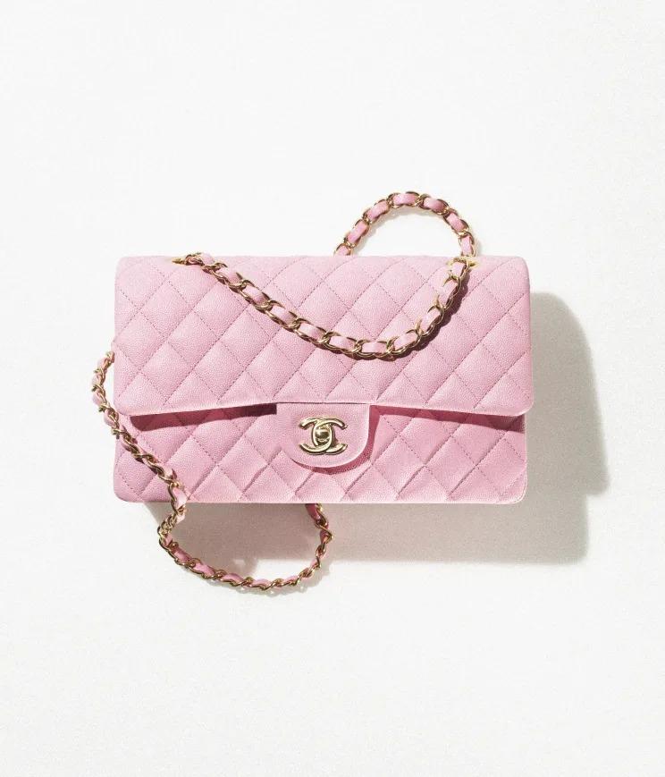 Chanel Mini Shopping Bag in Coral Pink Shiny Aged Calfskin & Gold-Tone Metal  AS4416 B14296 NR646 