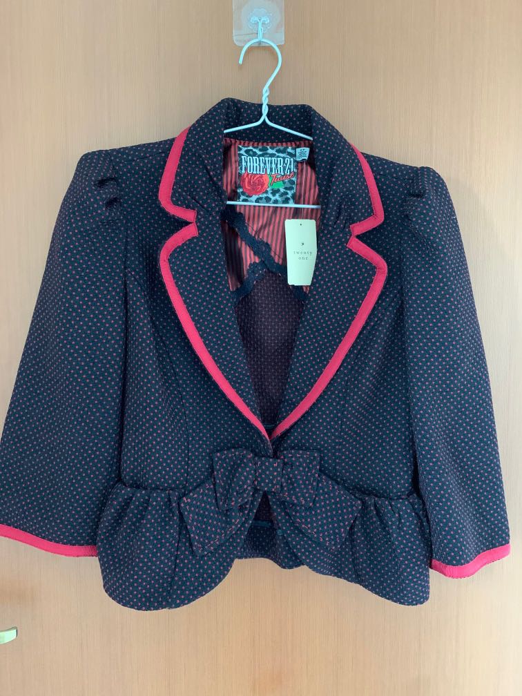 Bnwt Forever 21 red black blazer S Women s Fashion Coats