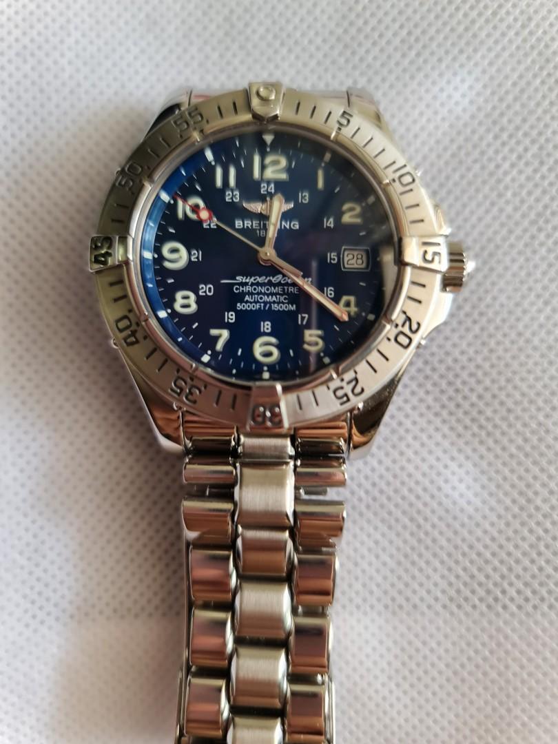 BREITLING SUPEROCEAN A17360 BLUE DIAL 1500M DIVER SS 42MM Men s