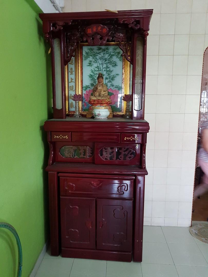 Buddhist altar standing with table, Furniture & Home Living, Furniture, Shelves