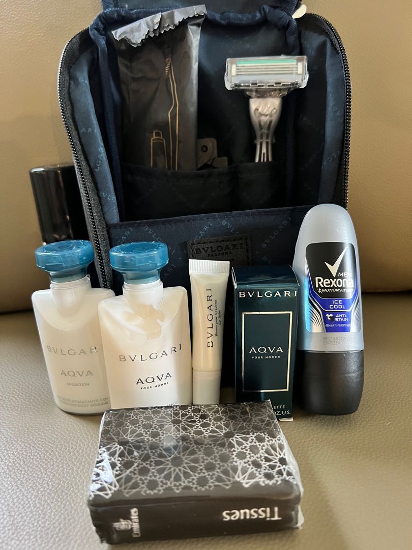 Create your own First Class amenities kit - frugal first class travel