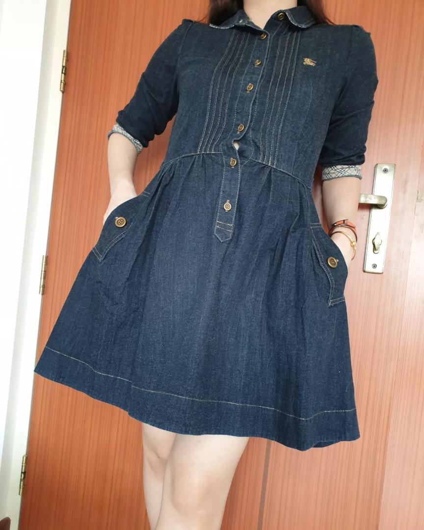 Burberry Blue Label Denim Dress, Luxury, Apparel on Carousell