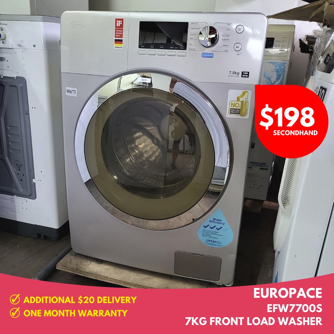 BUY NOW! EUROPACE 7kg Front Load Washer_EFW7700S (90673), TV & Home