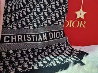 Dior Oblique Shawl Black Silk Blend with Metallic Thread