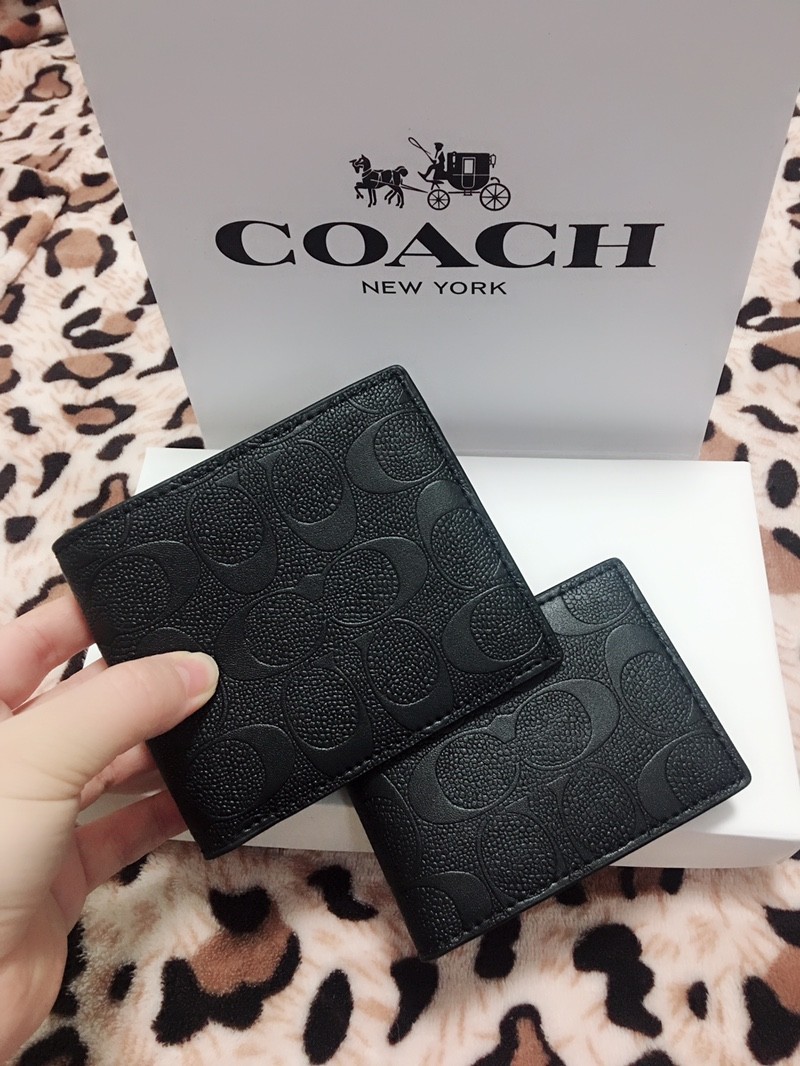 Coach men wallet gift set wallet+ card holder black instock, Men's ...