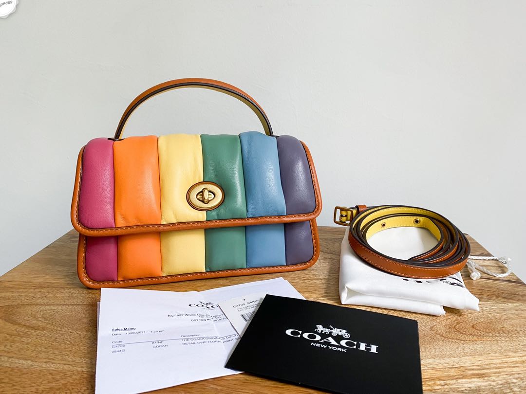 Coach turnlock shoulder bag in colorblock deals