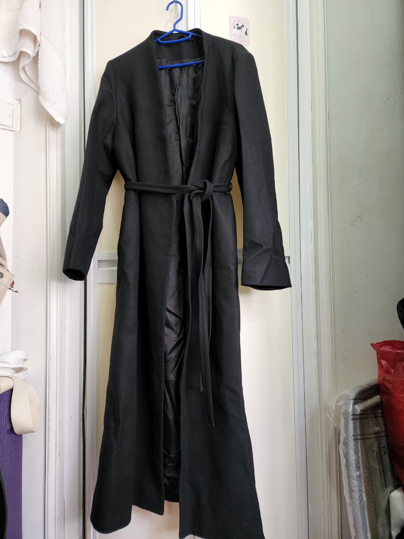COS Long Black Coat, 女裝, 外套及戶外衣 