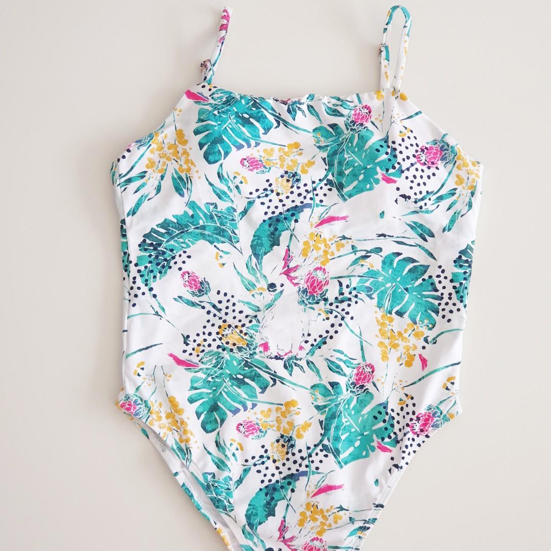🆕️ Cotton On Body 1-piece Tropical Print Swimsuit Swim Wear Pool