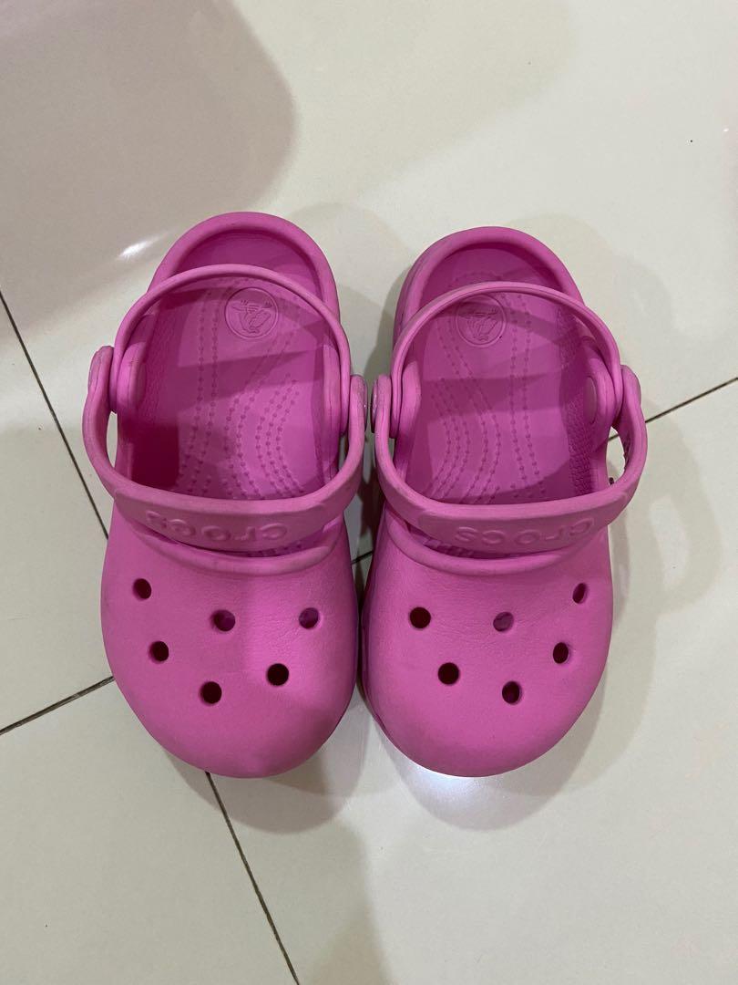 Crocs Pink Clogs Shoes Size C8 UK 8 EU 24 25 Approximately