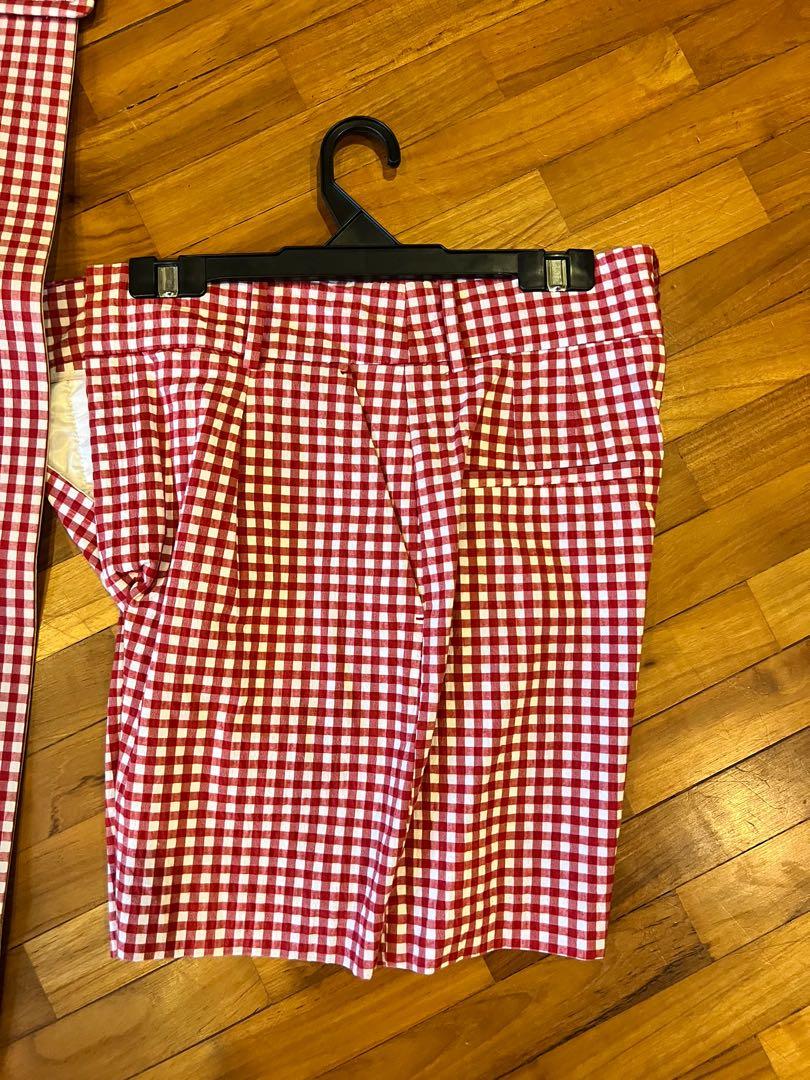 Red gingham shorts sale