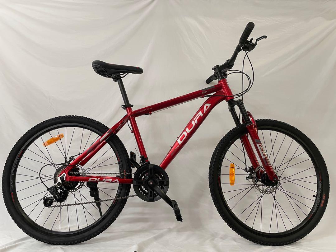 Dura 26 Inch Black Red Mountain Bike Bicycle 21 Speeds 2 Colours