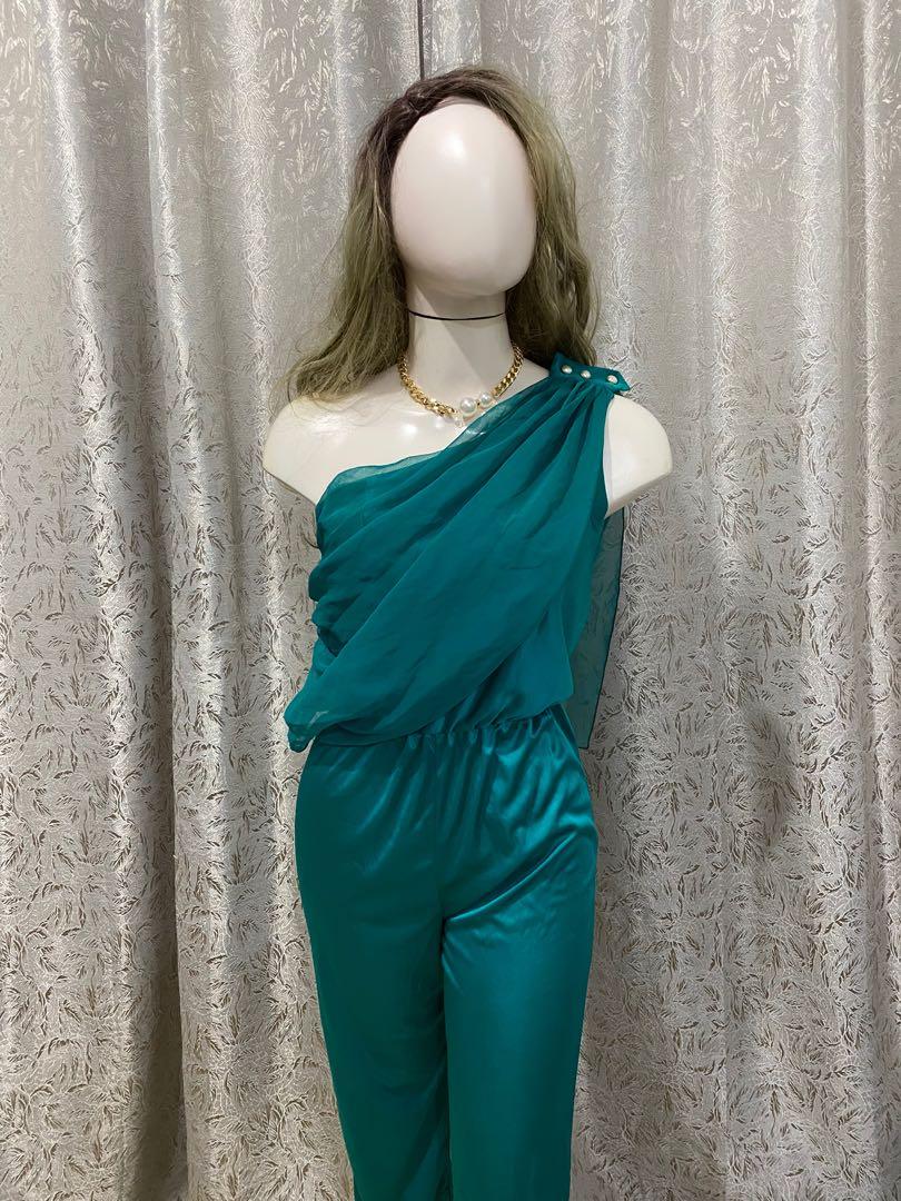 Green online jumpsuit formal