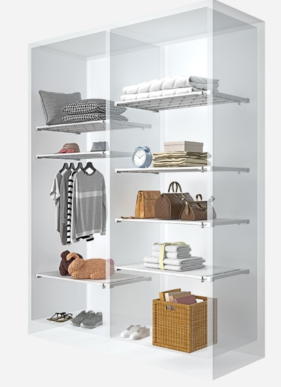 Extendable Rack Adjustable Wardrobe Shelf Closet Organiser, Furniture ...