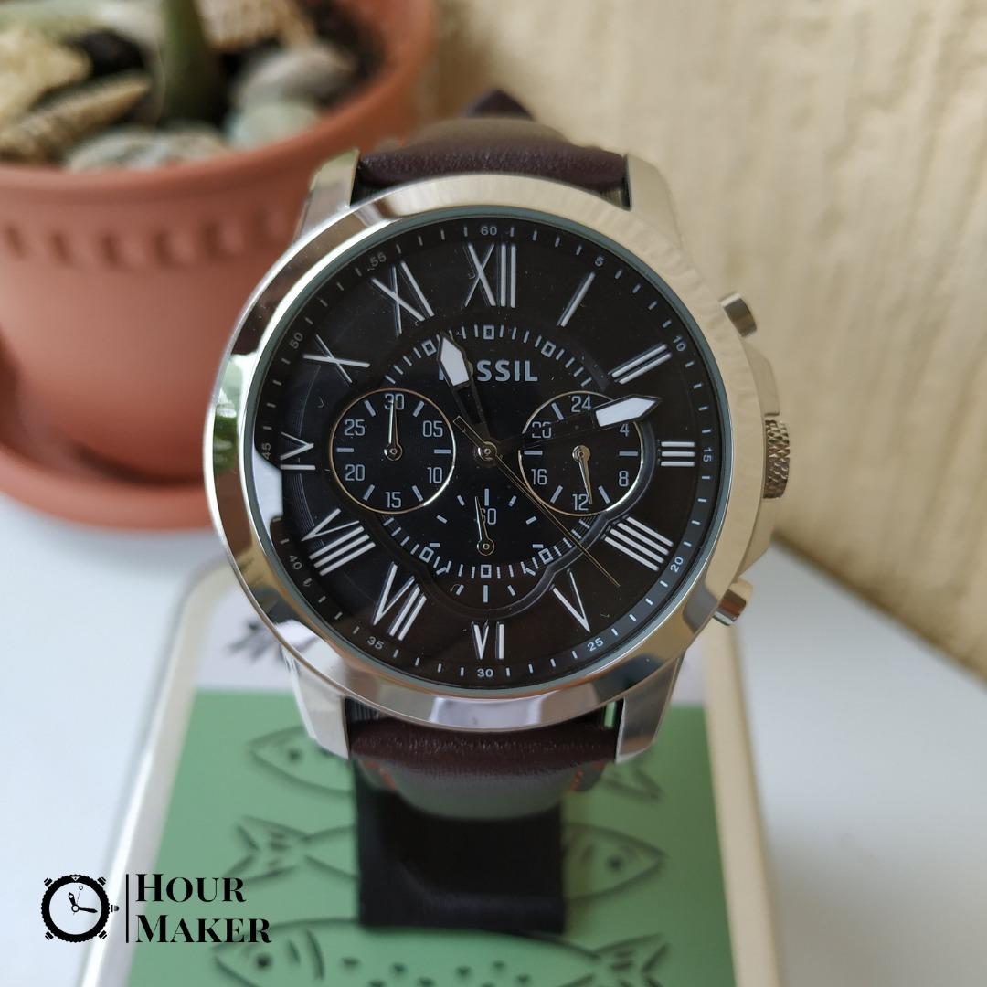 fossil grant chronograph black