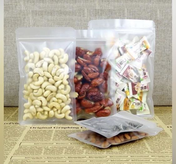 Frosted Matte Ziplock Cookie Bag Resealable Food Packaging Pouch Door