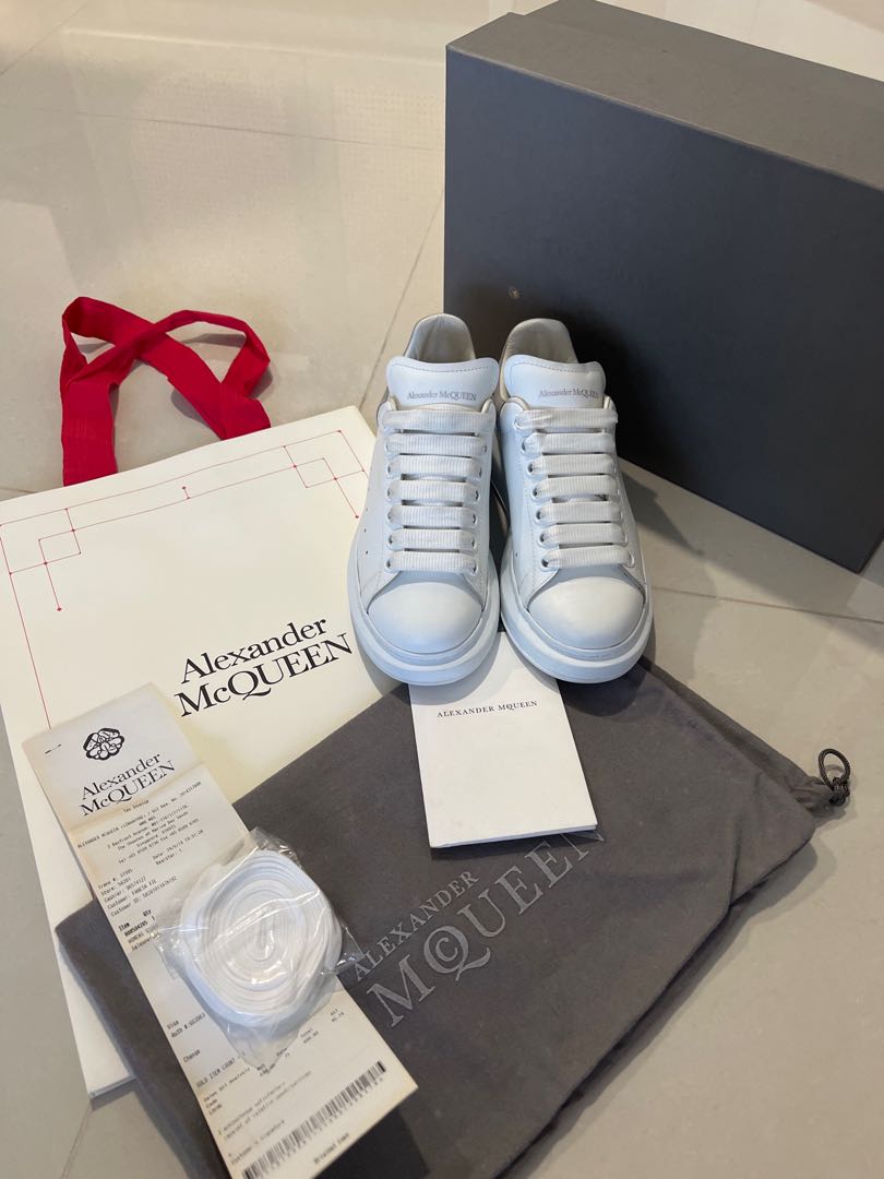 (WMNS) Alexander McQueen Oversized Sneaker 'White Dream Blue' 553770WHGP7-9048 US 10½