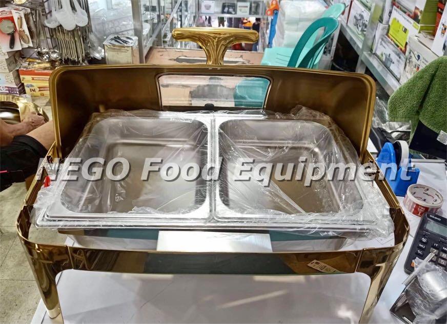 Gold Roll Top Rectangular Chafing Dish (Category: Other Kitchen Appliances) located in Quezon City. Submitted by negofex (Listing ID 1174377291, Image 2). Description: For assistance and other inquiries, feel free to send us a message today! ✅100% Trusted Supplier for more than 5 years ✅ Competitive Price ✅ With 6 months warranty ✅ Items are available for pickup between 11am to 5pm subject to availability ✅ We allow COD on serviceable areas ✅ We 
