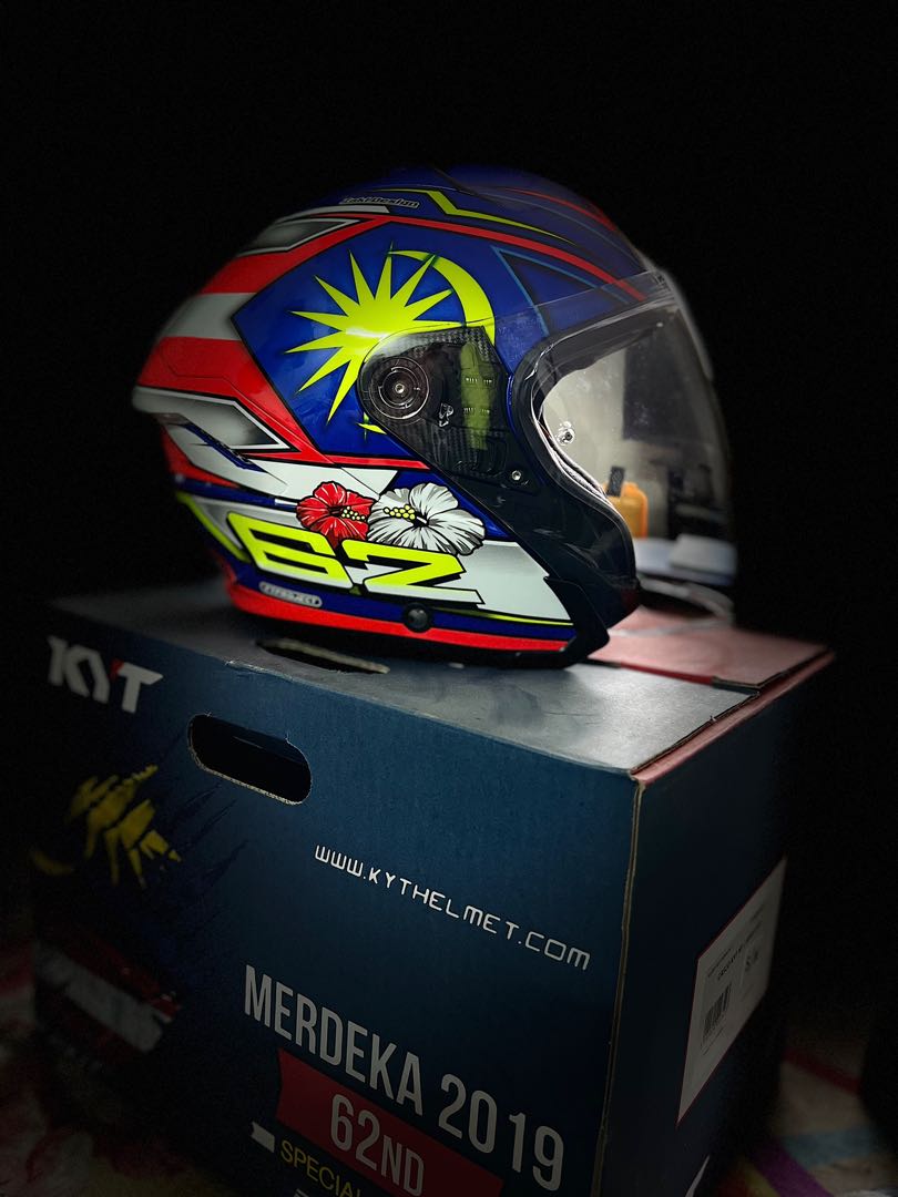 Helmet KYT Merdeka Edition 62, Motorbikes on Carousell