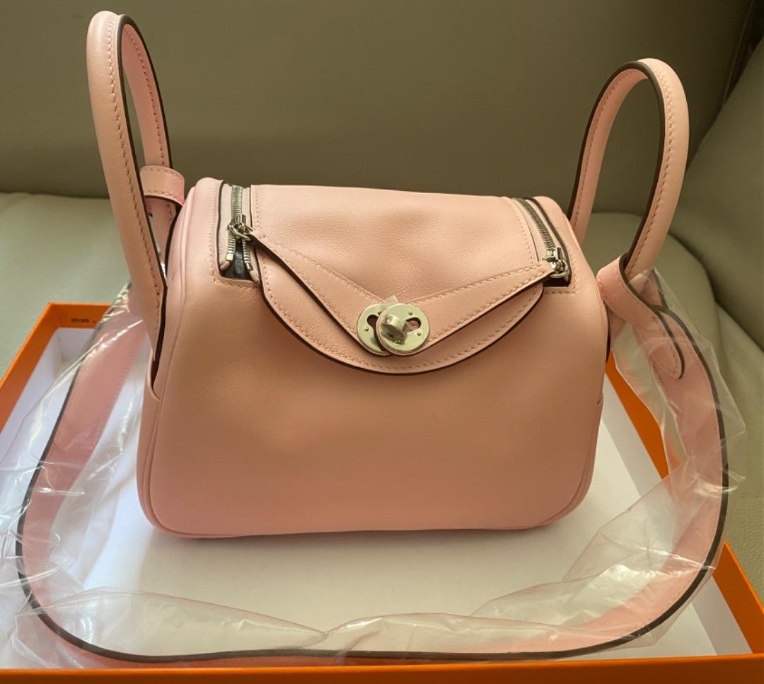 💜💜💯Hermes lindy mini swift Sakura pink - like new, Luxury, Bags &  Wallets on Carousell