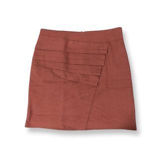 High Waist Dainty Red skirt (Formal, Cute, Cotton)