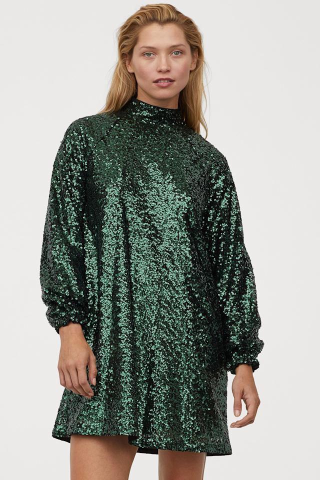 Hu0026M Fully Sequined Green Dress, Women's Fashion, Dresses u0026 Sets, Dresses on  Carousell