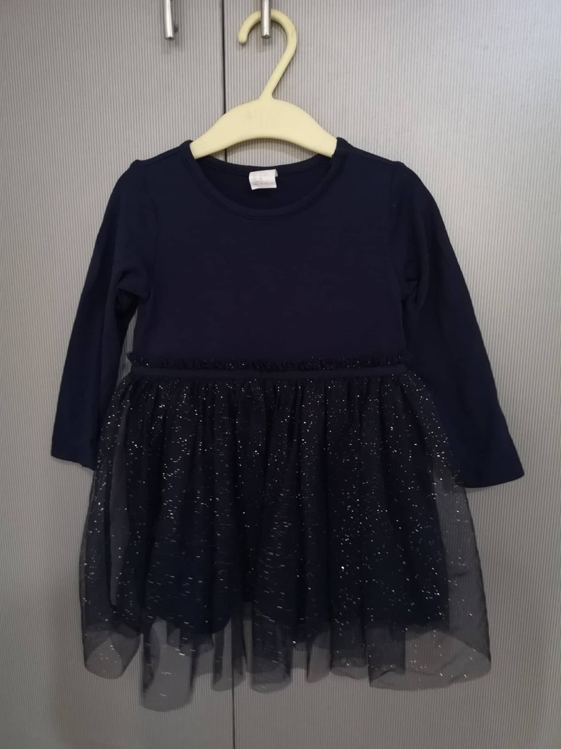 H&M Navy Blue Tulle Dress, Babies & Kids, Babies & Kids Fashion on Carousell