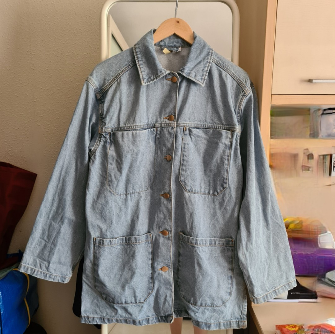 H&M Oversized Denim Jacket, Women's Fashion, Coats, Jackets and