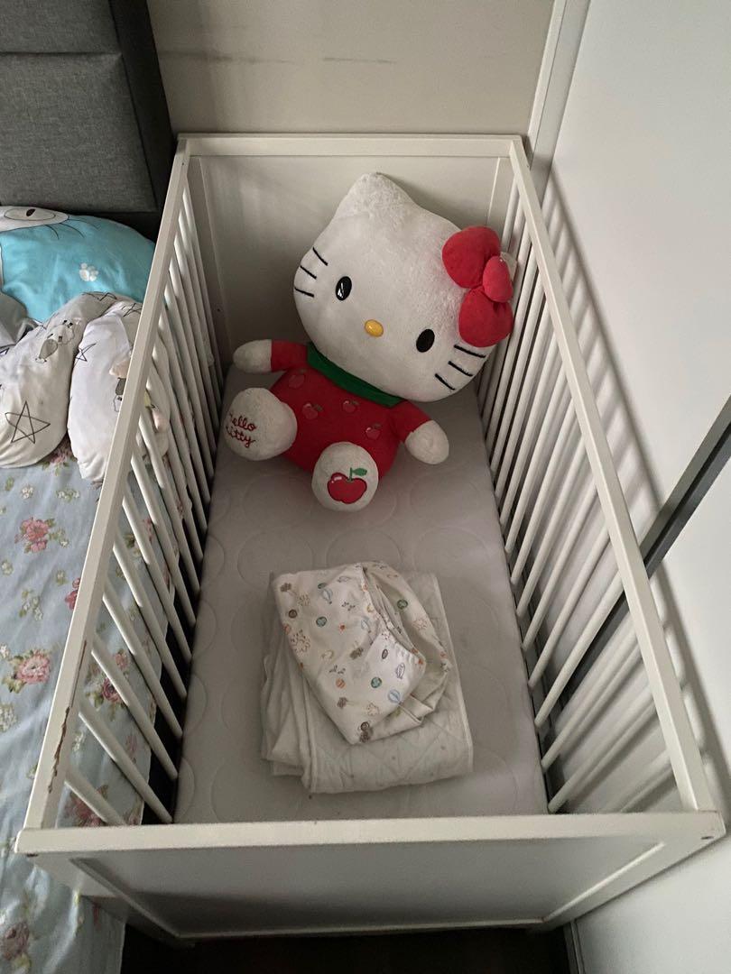 IKEA baby Cot with free bedsheet , Babies & Kids, Baby Nursery & Kids