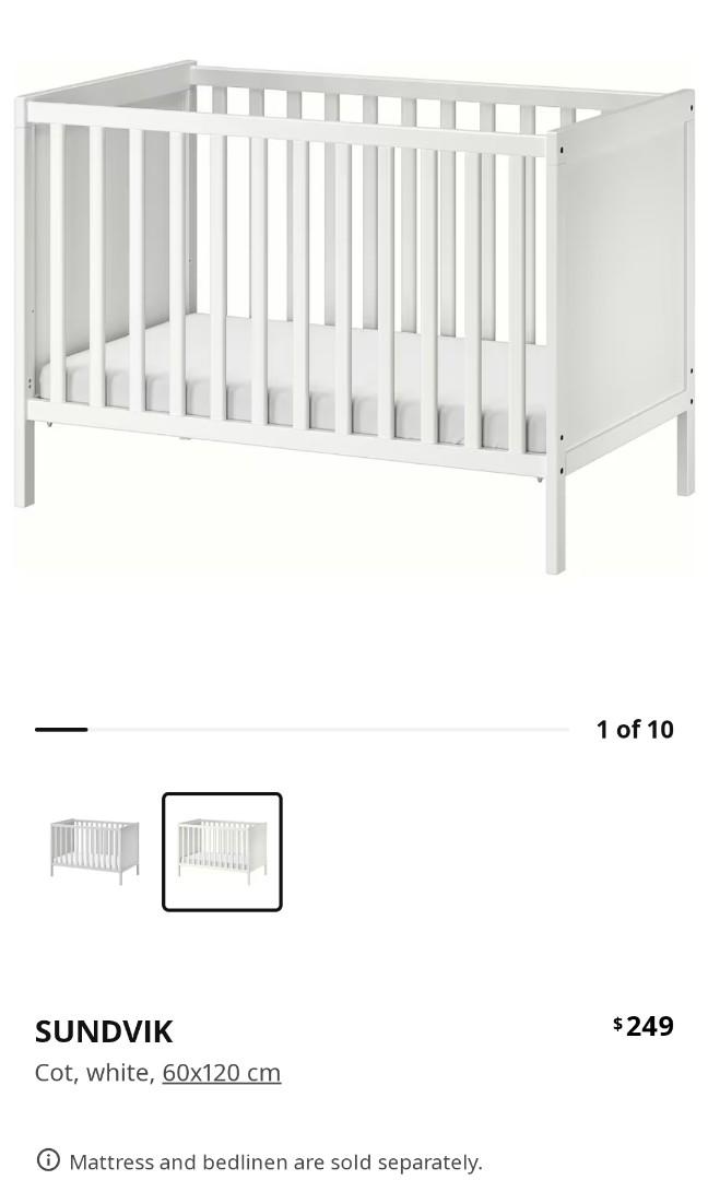 Ikea baby cot + mattress, Babies & Kids, Baby Nursery & Kids Furniture