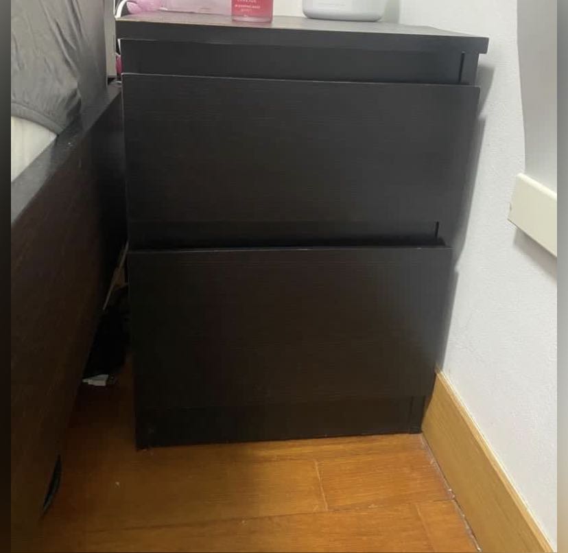 IKEA Bedside Table Malm Brown drawers, Furniture & Home Living