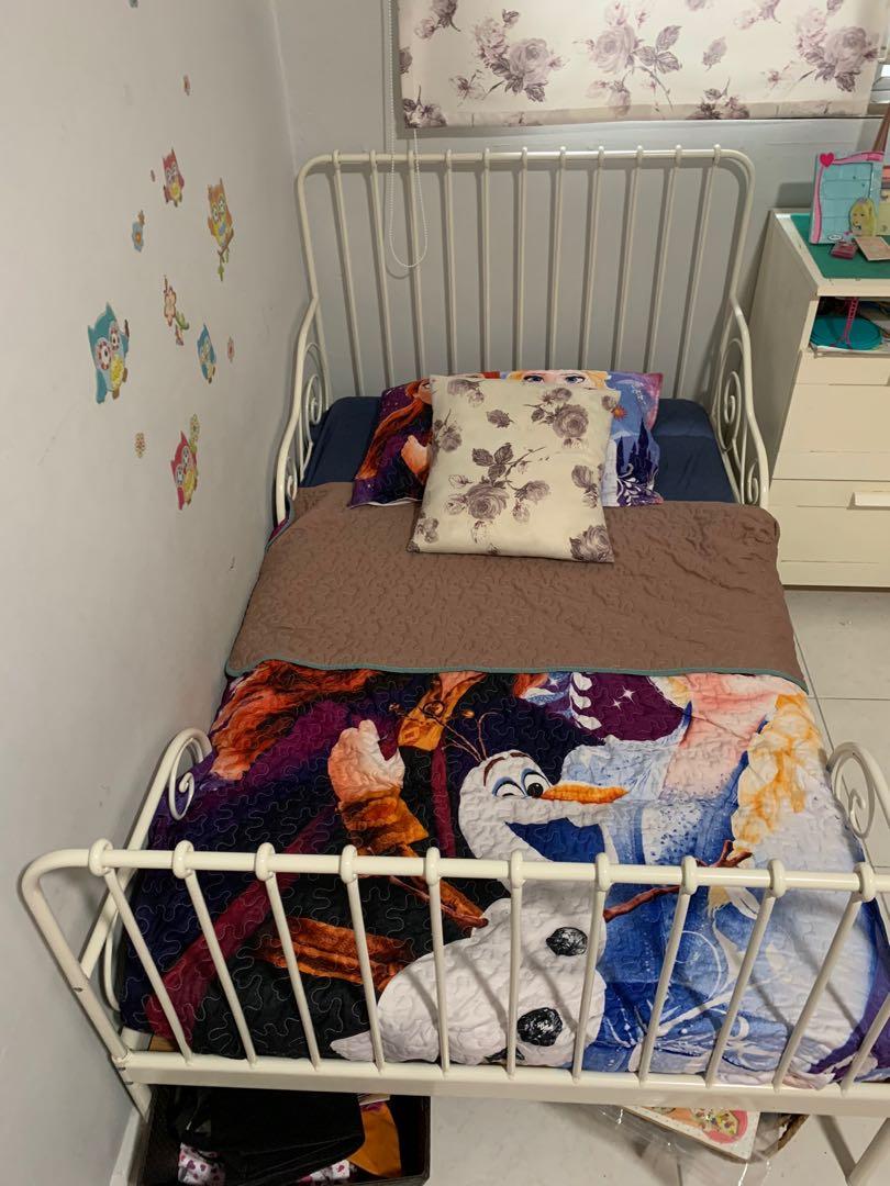 IKEA Minnen extendable bed + mattress, Babies & Kids, Baby Nursery