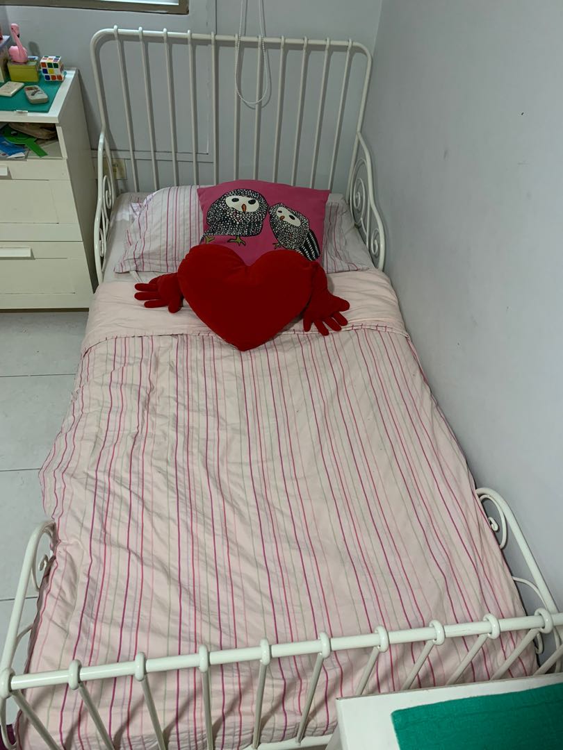 IKEA Minnen extendable bed + mattress, Babies & Kids, Baby Nursery