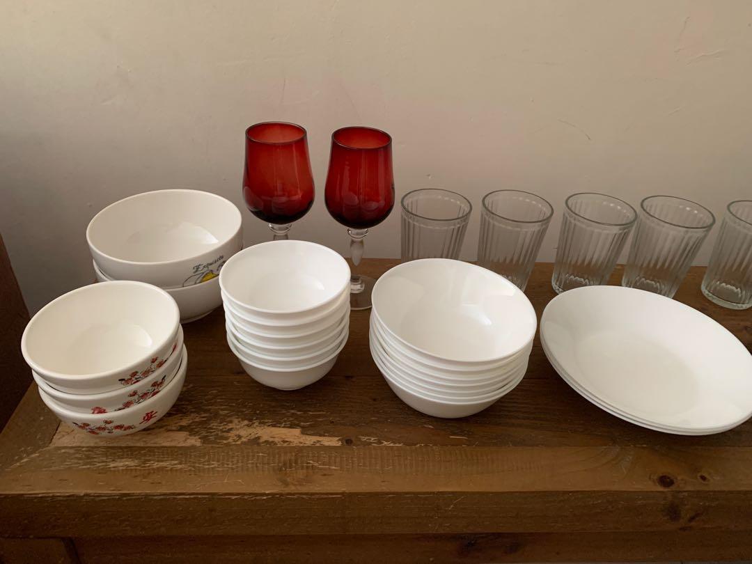 Ikea Plates, Bowls, Glasses and cutlery, Furniture & Home Living