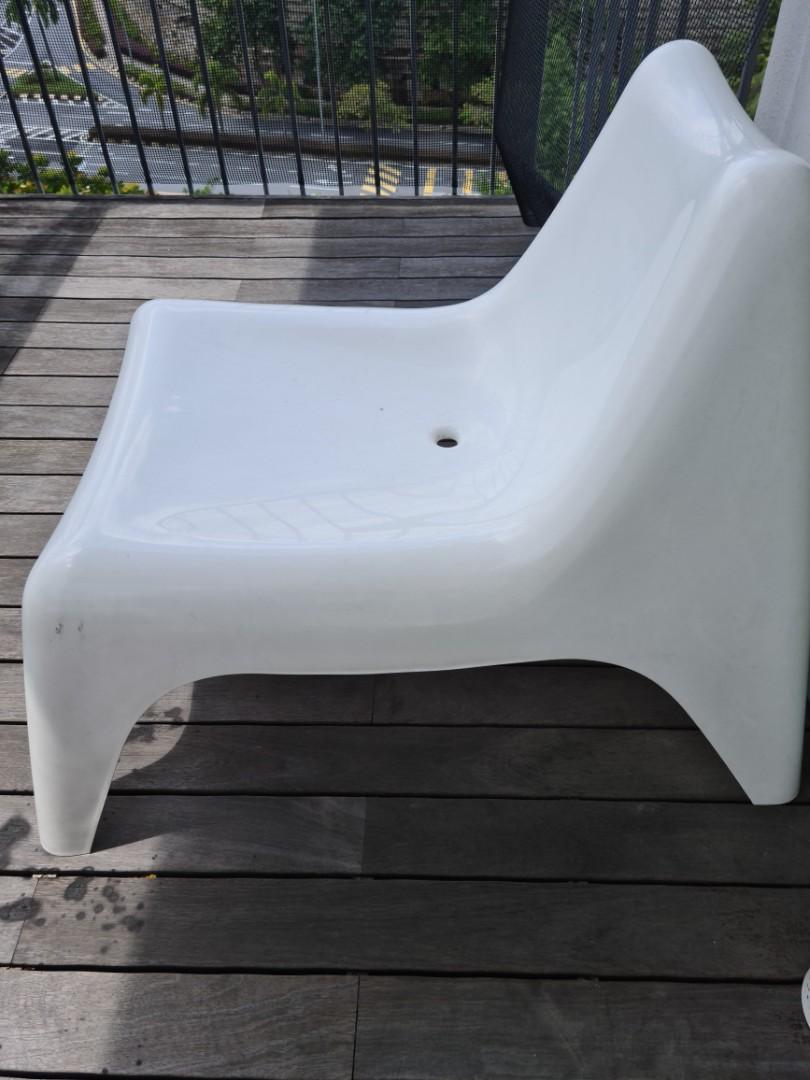 IKEA PS VAGO Easy chair White, Furniture & Home Living, Outdoor