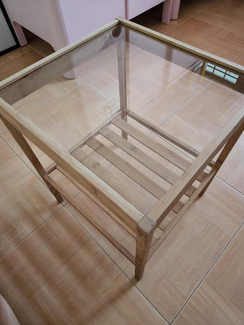 IKEA Small Glass Table, Furniture & Home Living, Furniture, Tables & Sets on Carousell