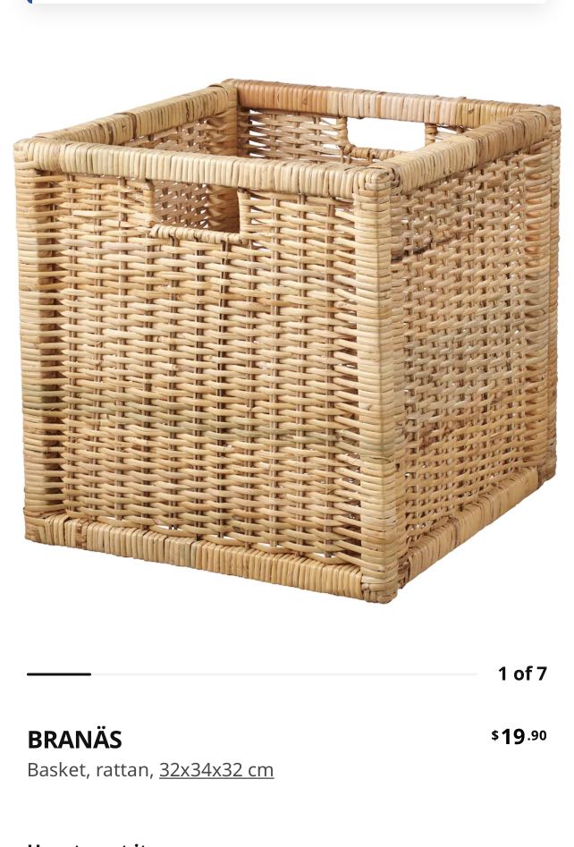 Ikea wicker baskets, Furniture & Home Living, Home Improvement