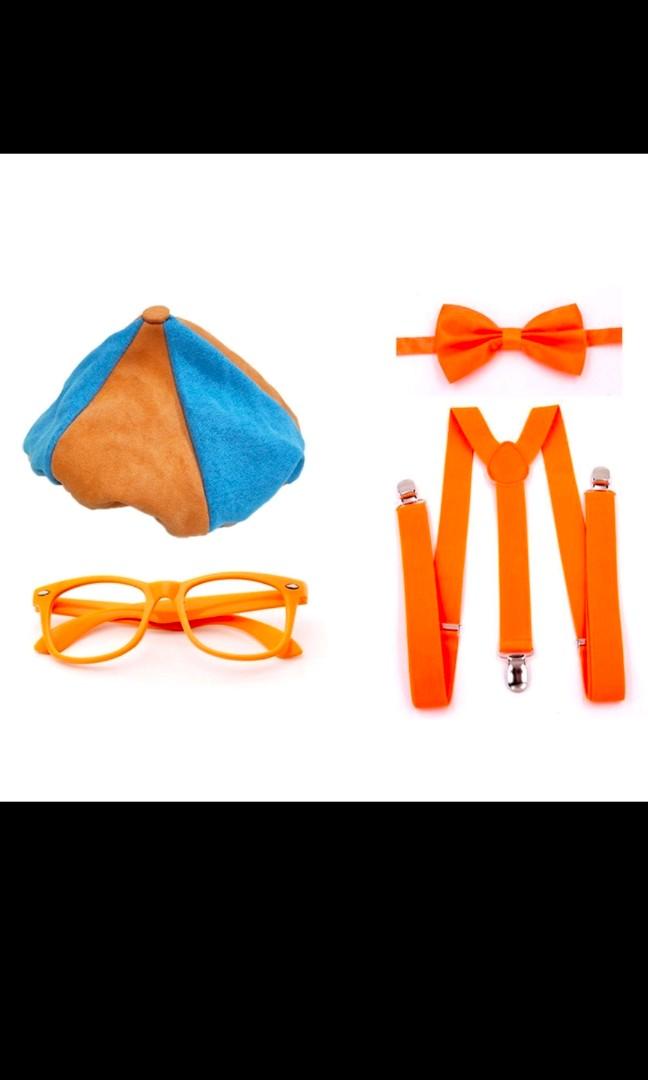Item: Blippi Glasses Hat Costume Dress Up Set Bowtie Suspenders Cosplay ...