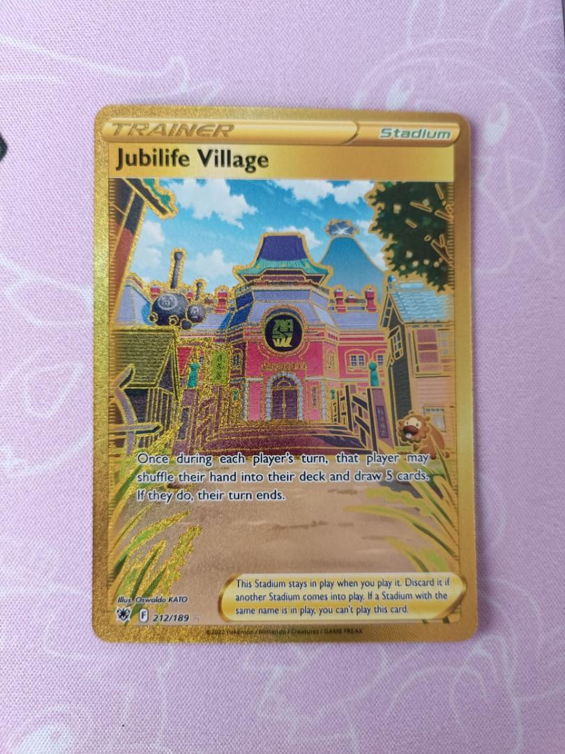 Jubilife Village Secret Rare Gold (212/189) Pokemon TCG Astral