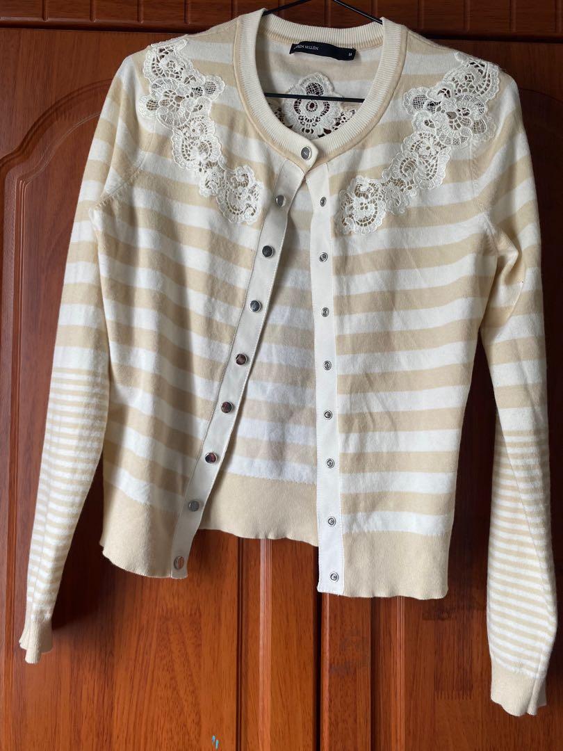 Karen millen online lace panel cardigan