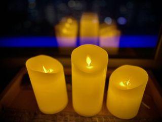 OFFER! Rechargeable Candles Real Wax LARGE set of 3, Elegant Gift